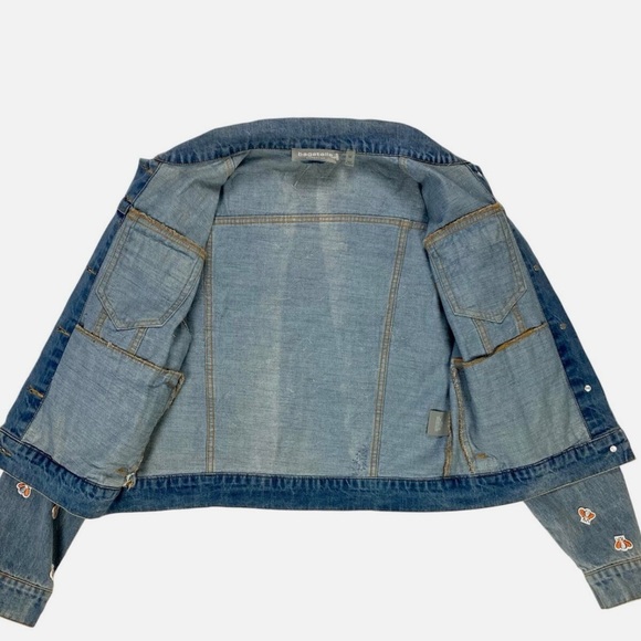 Bagatelle Collection Embroidered Floral Butterfly Bee Trucker Denim Jack… - Picture 3 of 15